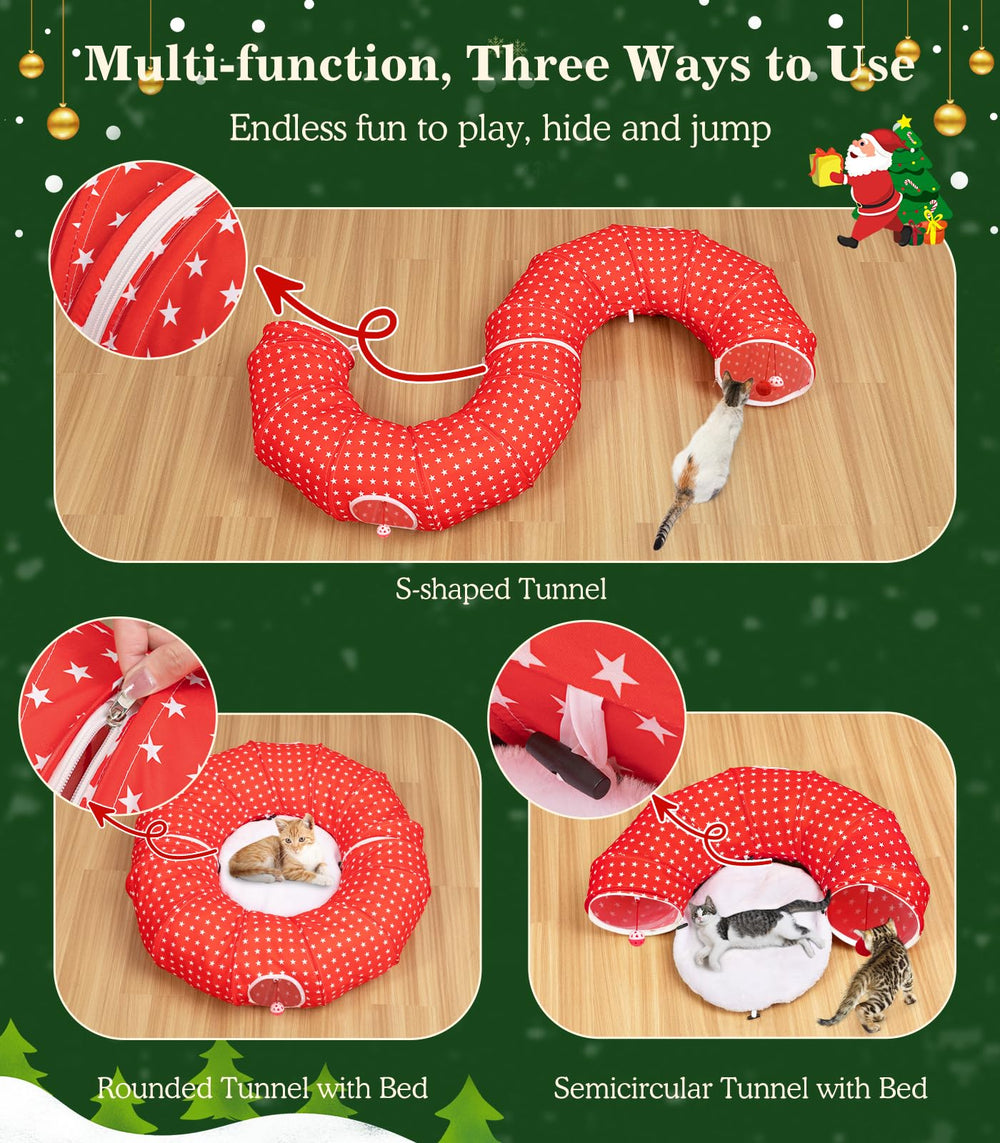 Pawaboo cat tunnel bells add charming noise for curious cats during exploration.