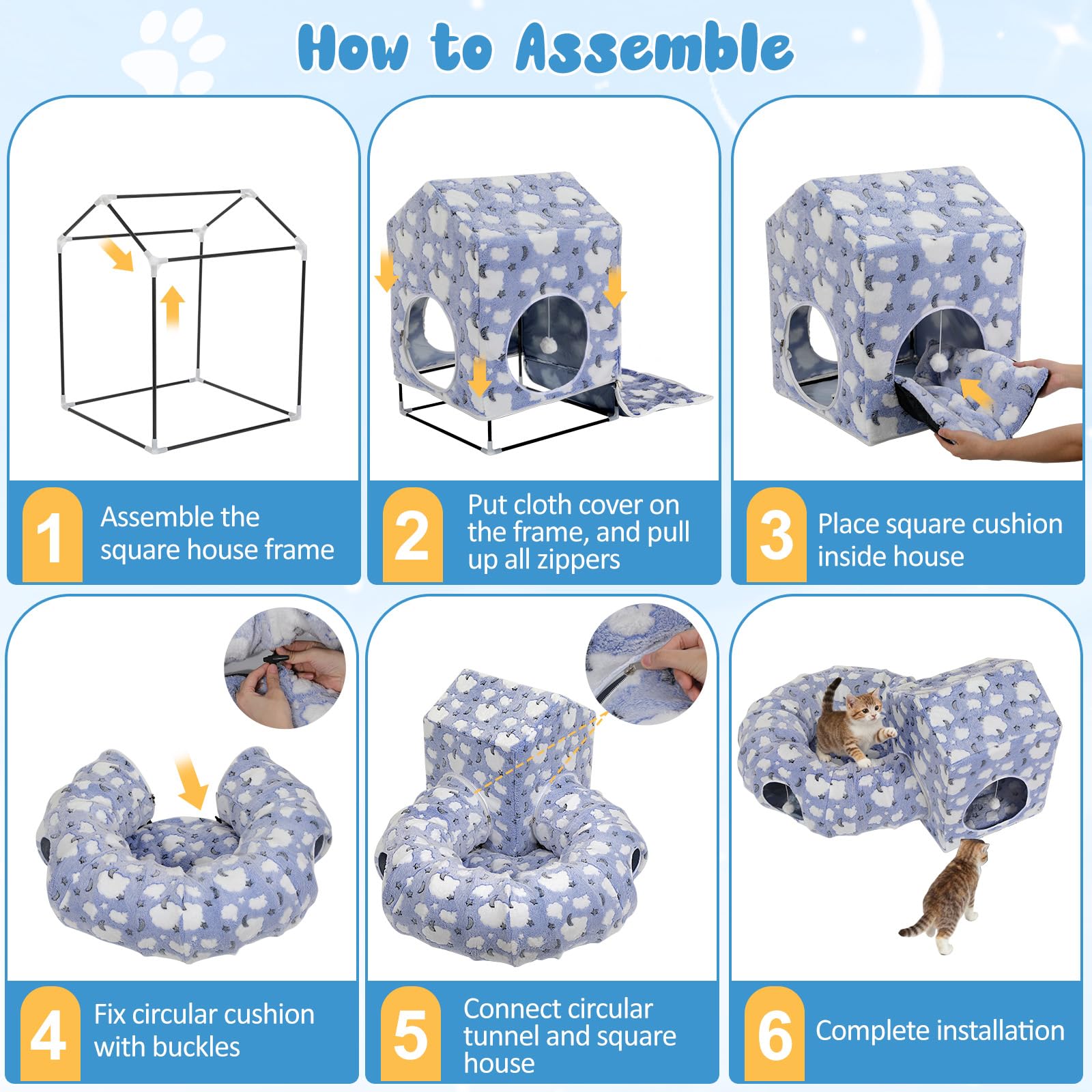 Pawaboo collapsible design folds flat for easy storage after holidays.