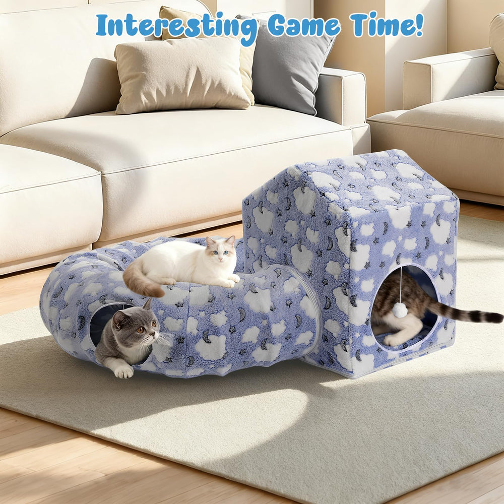 Pawaboo sturdy steel-frame cat tunnel supports active kittens and multi-pet households.