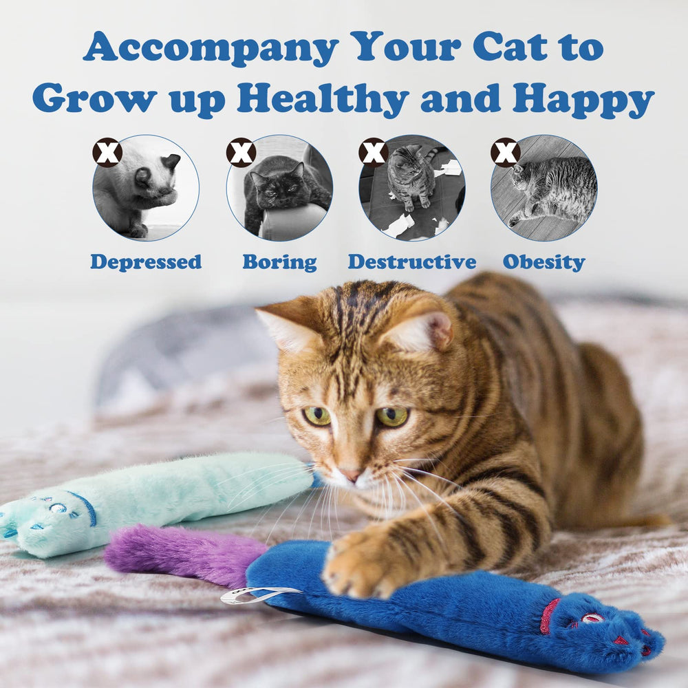 Pawaboo catnip toys vivid embroidery faces attract curious cats