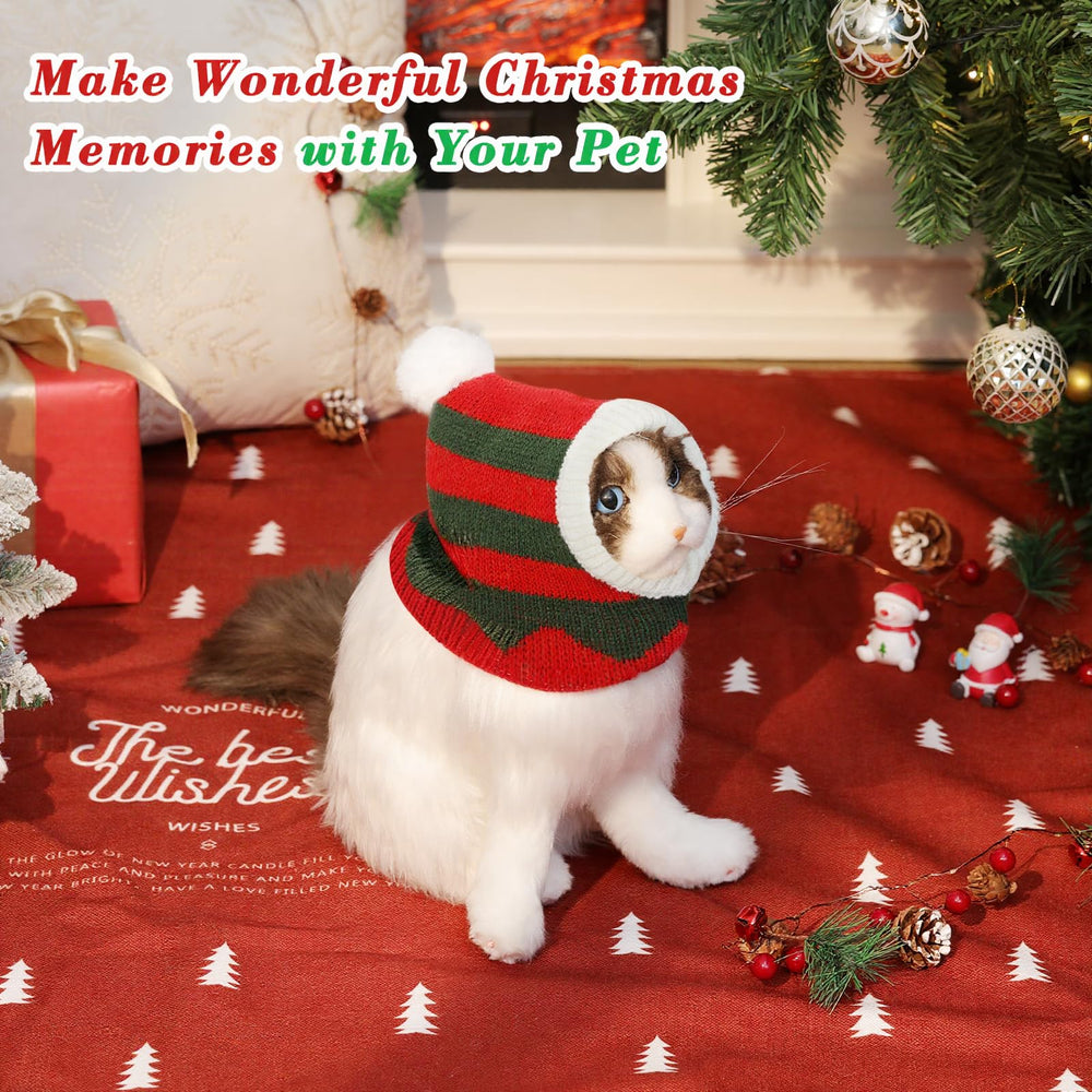 Pawaboo Christmas Pet Hat side view showing cozy knit warmth