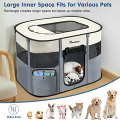 Pawaboo dog playpen 360-visibility lets pets see surroundings and stay engaged.