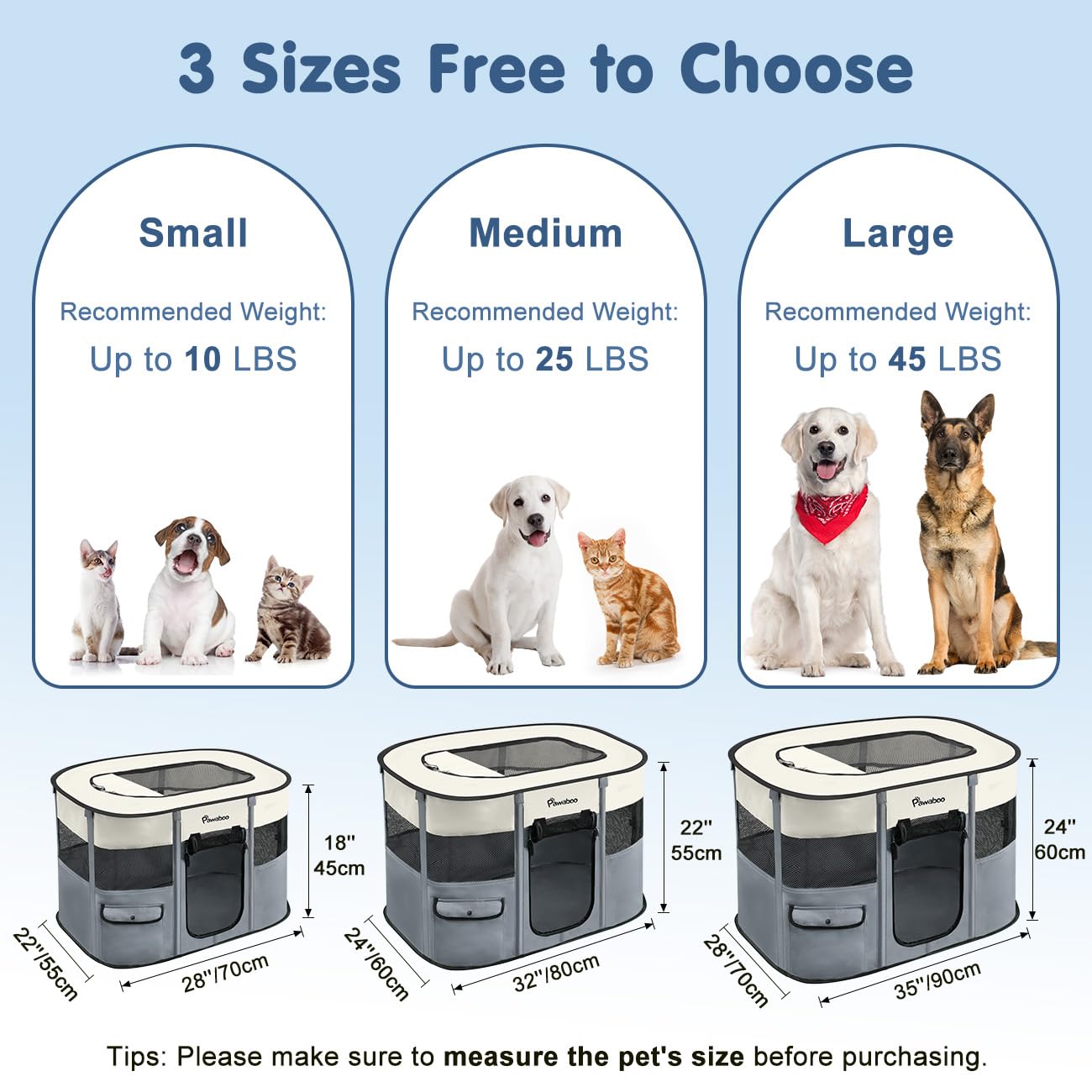 Pawaboo dog playpen outdoors demonstrates portable shelter for supervising pets.
