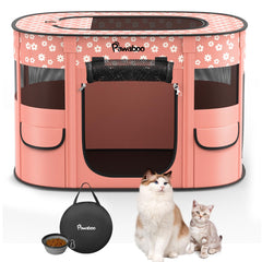 Pawaboo dog playpen with rectangular footprint for space-efficient setup