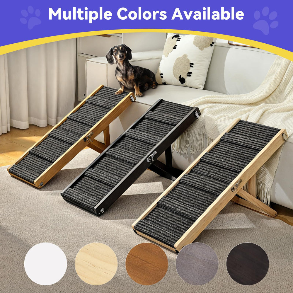 Pawaboo dog ramp anti-slip pads enhance traction on smooth or carpeted surfaces.