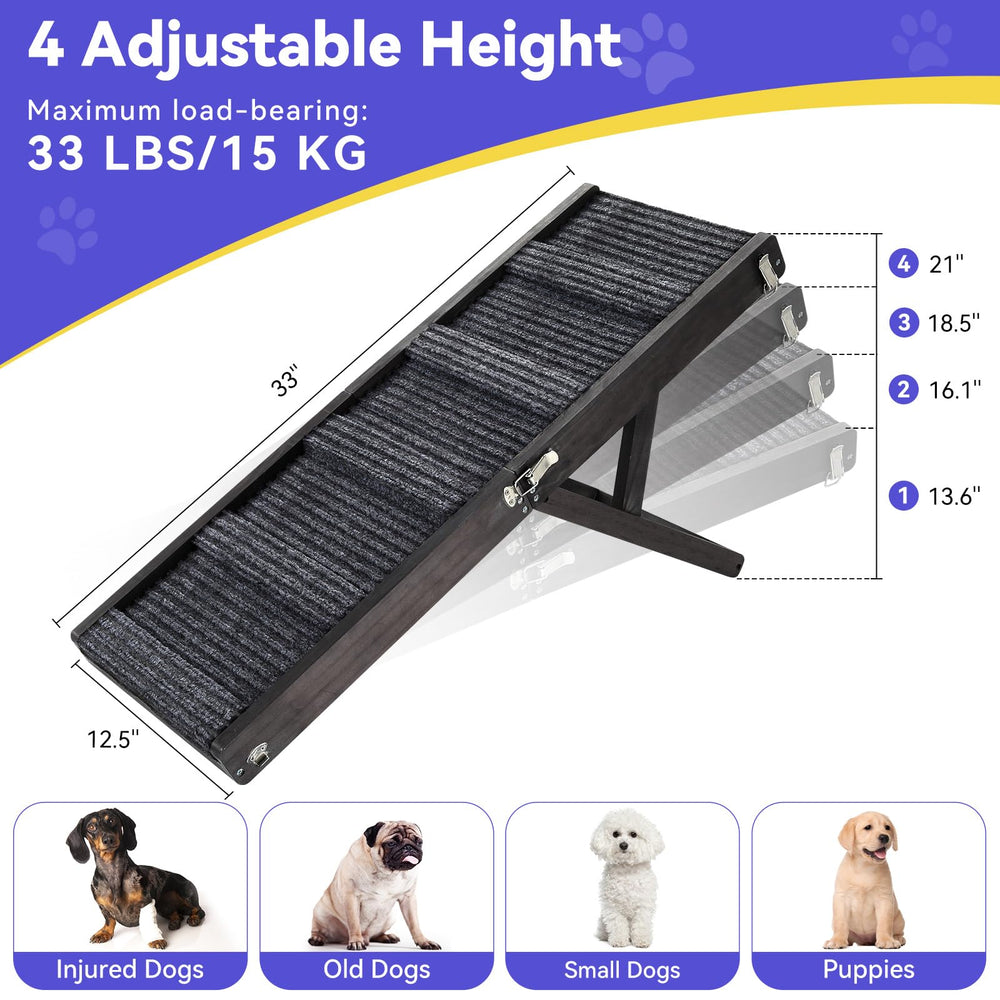 Pawaboo foldable dog ramp shows portable design with side carry handle.