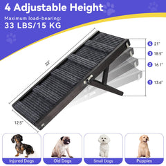 Pawaboo foldable dog ramp shows portable design with side carry handle.