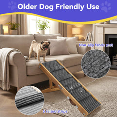 Pawaboo dog ramp height-13 illustrates the first height option for low sofa edges.