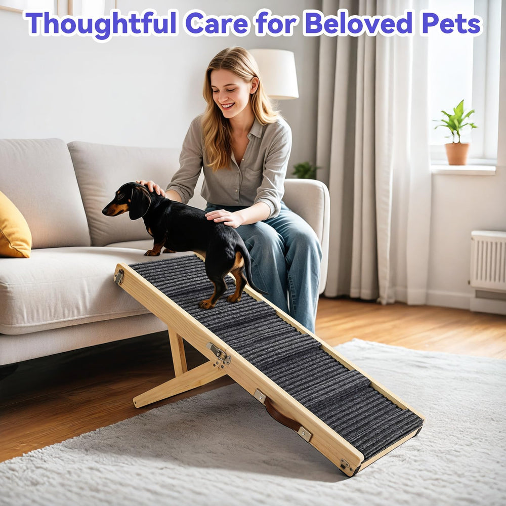 Pawaboo dog ramp lightweight design with side handles for easy travel and setup.