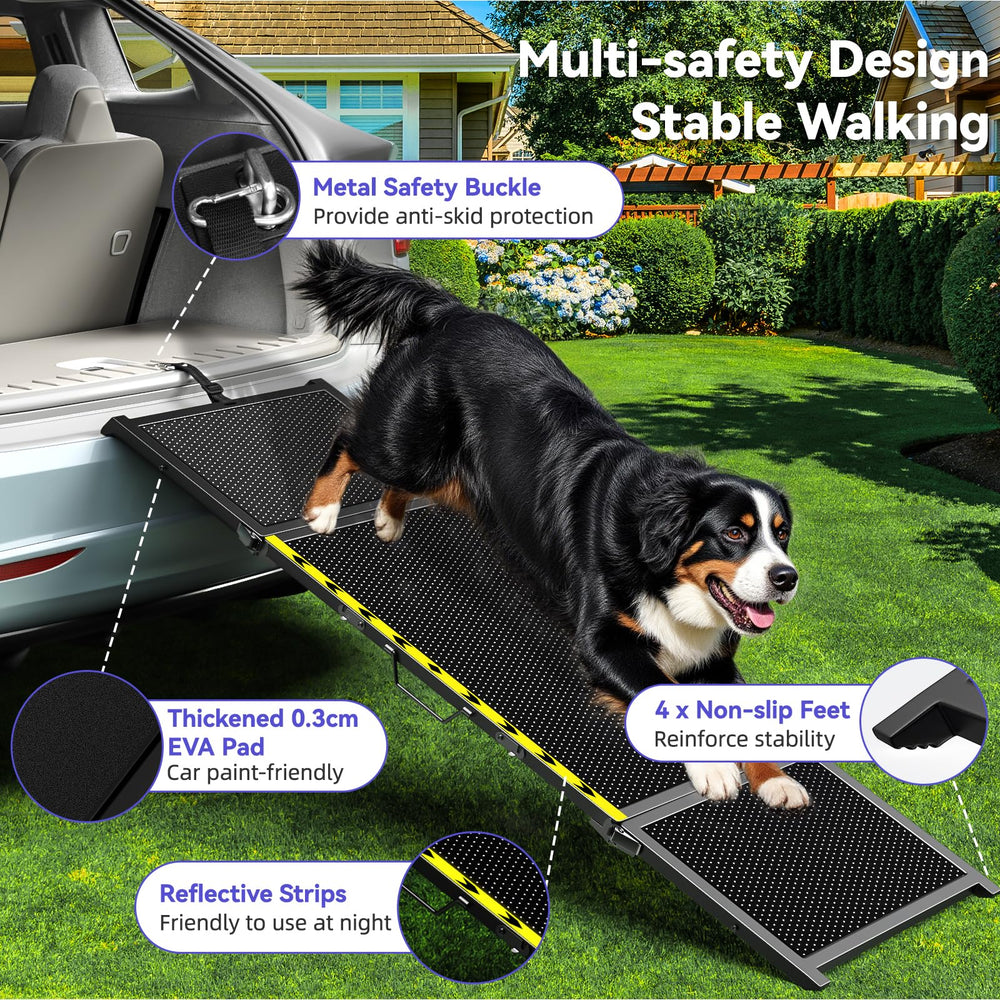 Pawaboo maximum-weight badge on ramp reassures safe use with big dogs.