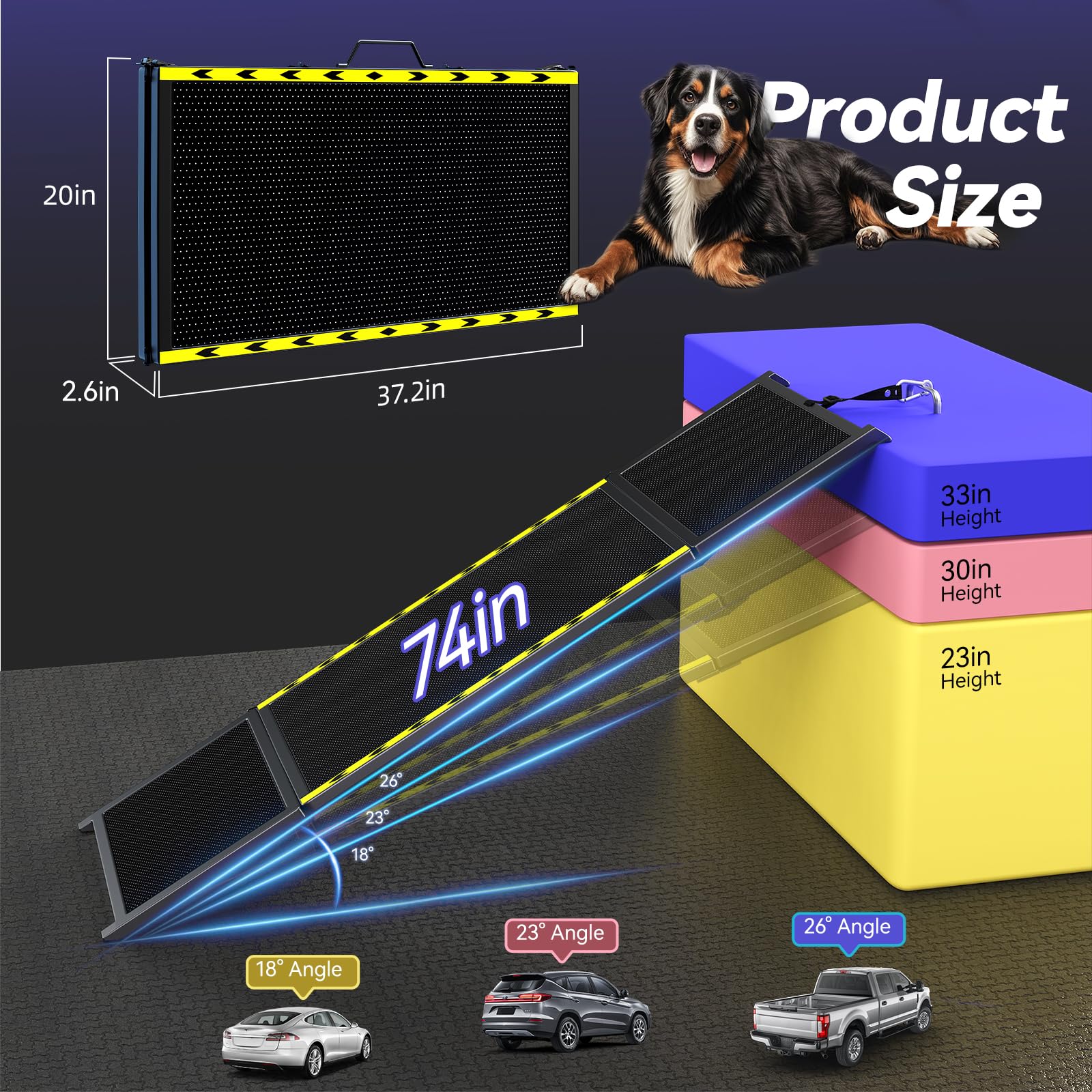 Pawaboo metal-frame ramp close-up proves durability for up to 280 pounds.