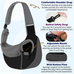 Pawaboo dog sling open back pocket and side pockets for essentials