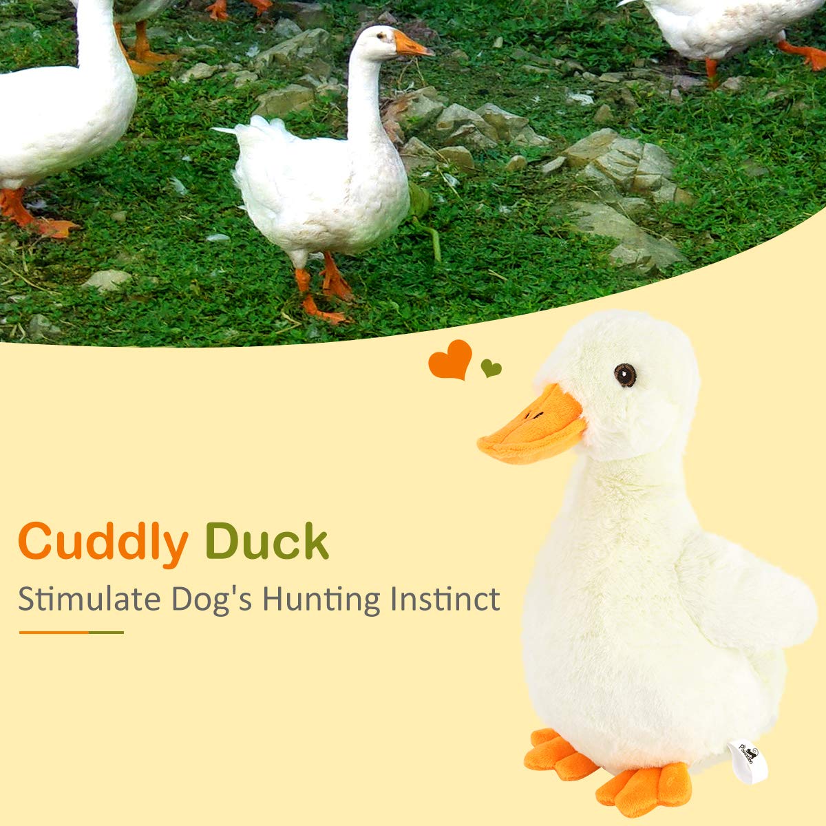 Pawaboo duck toy wings with crinkle paper inside for attention-grabbing sounds.