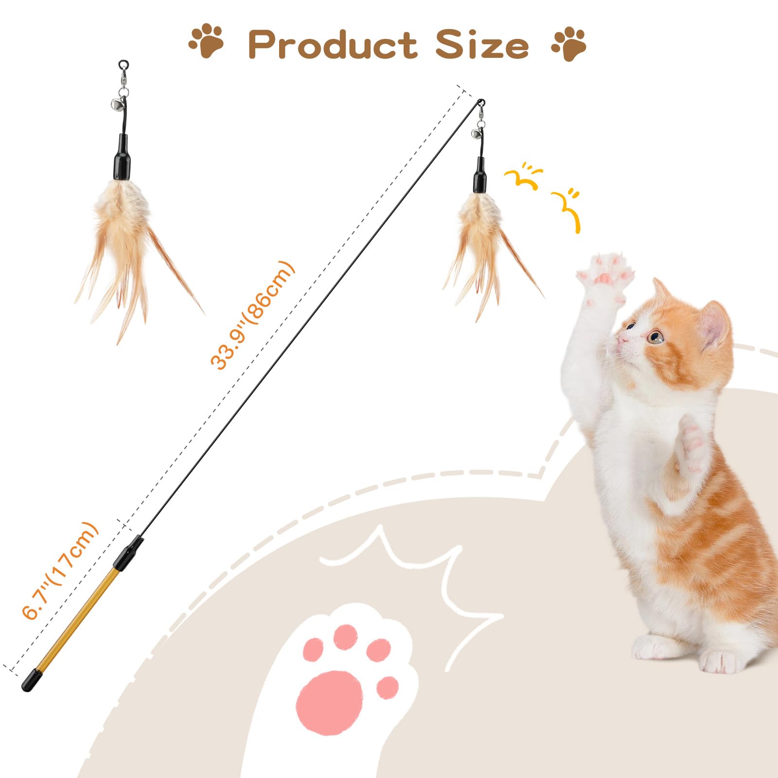 Pawaboo Feather Teaser supervised play supports safe bonding with your cat.