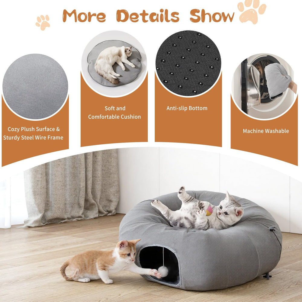 Pawaboo fluffy ball play accessory for swatting and chasing Fun