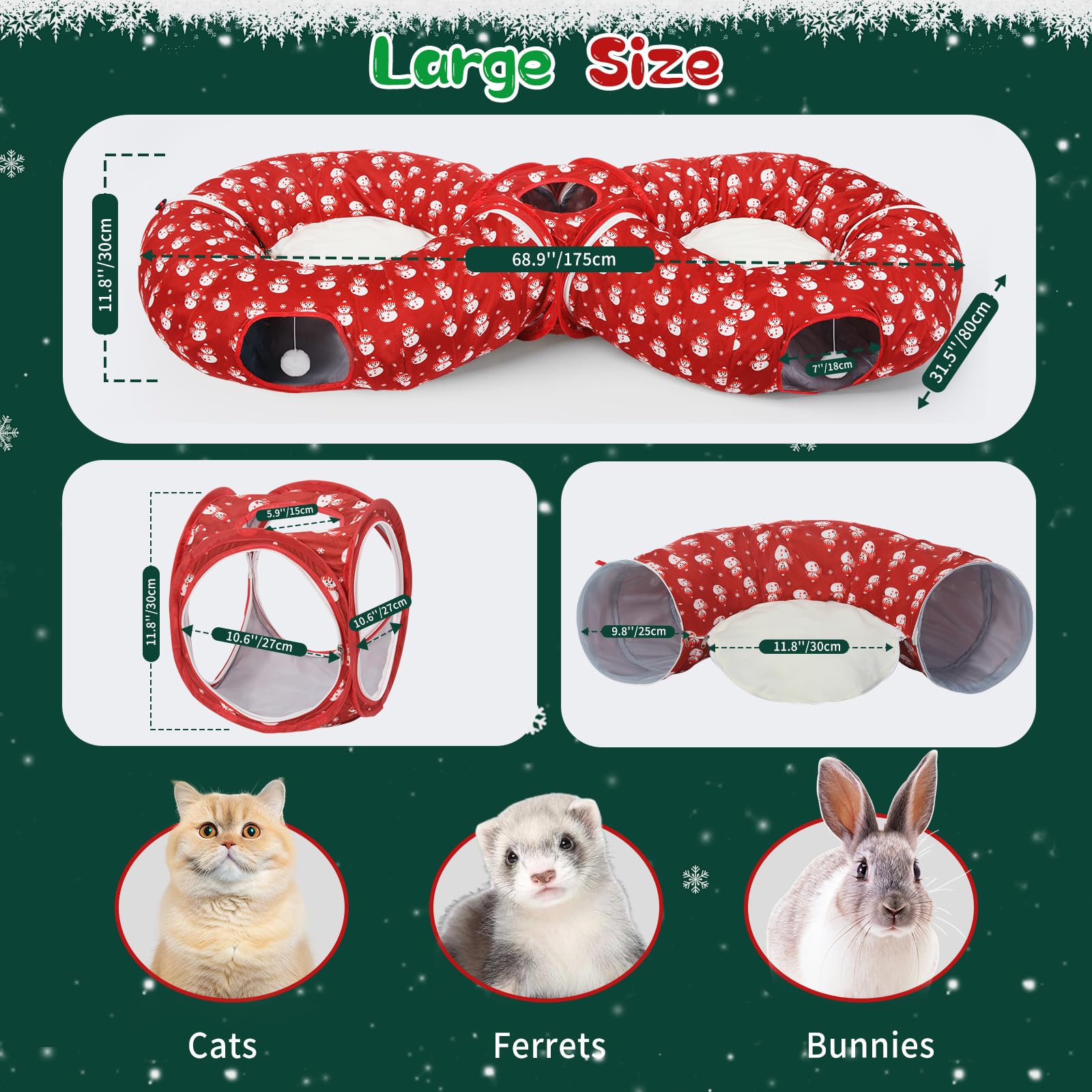 Pawaboo foldable cat tunnel storage – easy to store when not in use
