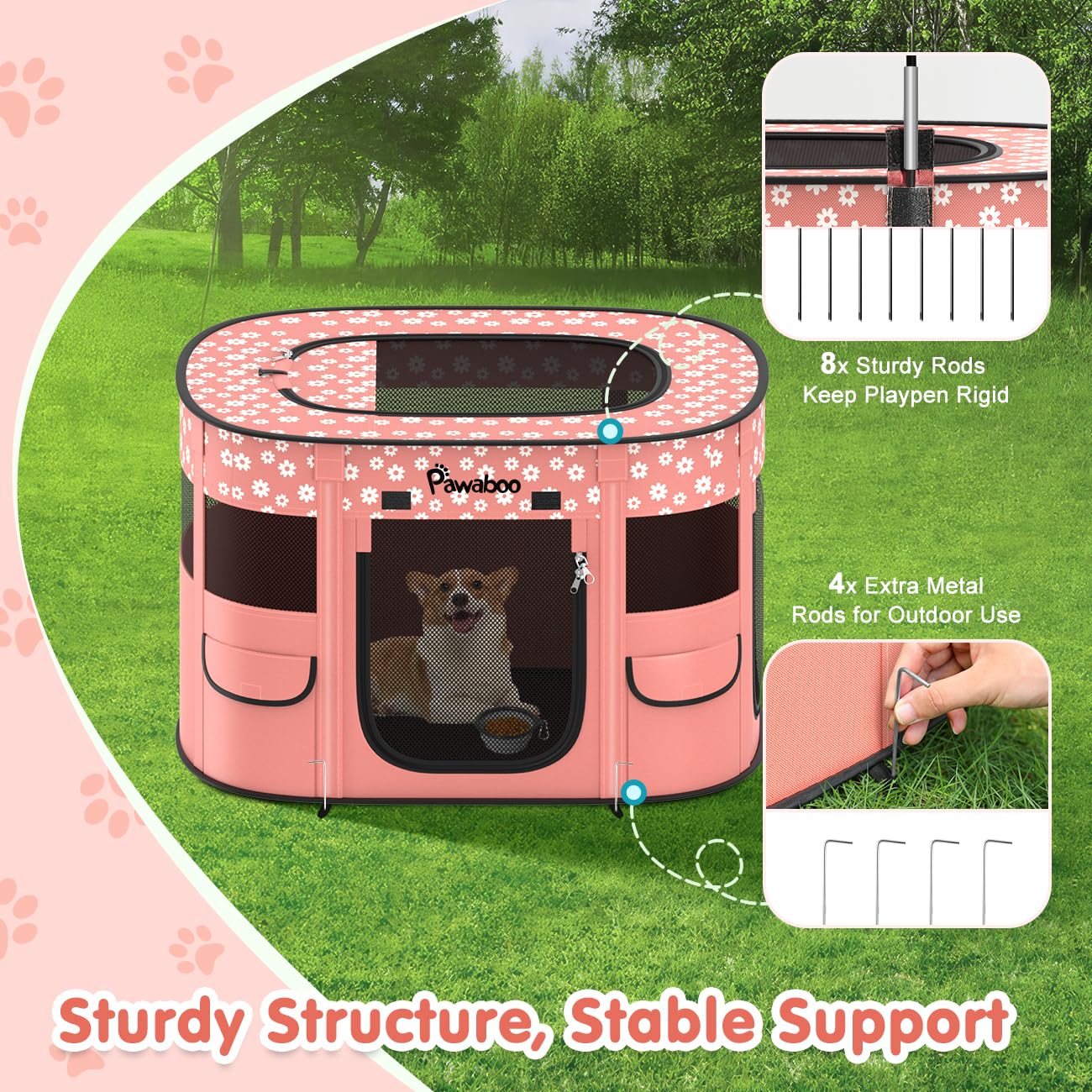 Pawaboo foldable design with carrying bag for portable travel