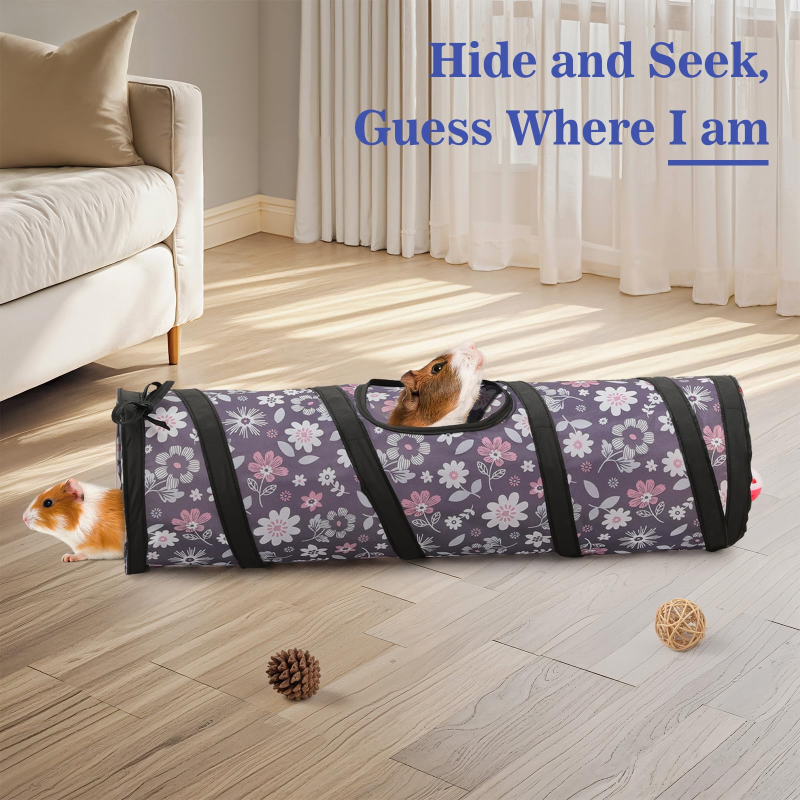 Pawaboo hamster tunnel side-door bell invites interactive play and exploration.