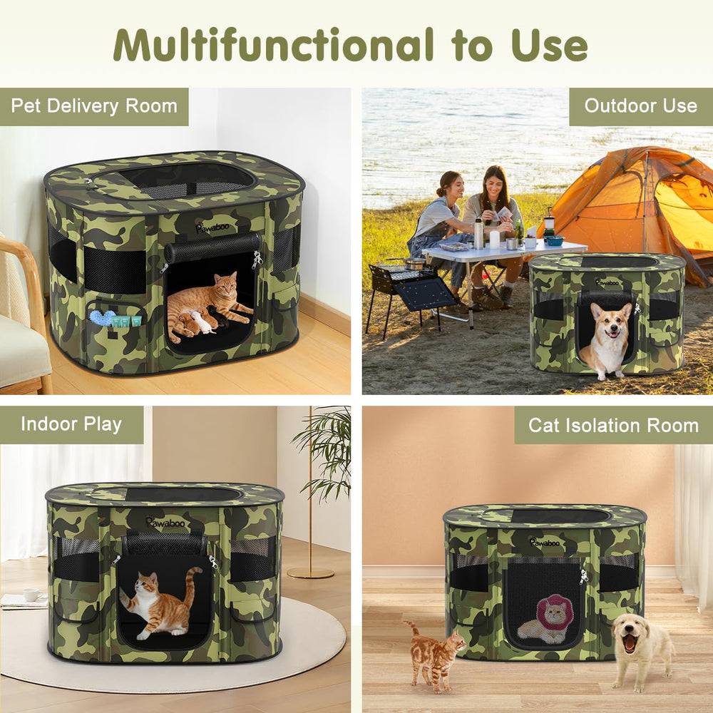 Pawaboo multi-use kennel suitable for indoor play or outdoor camping