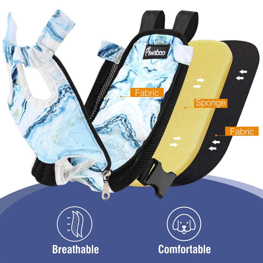 Pawaboo two-ways-wearing demonstrates front or back carrying for ease