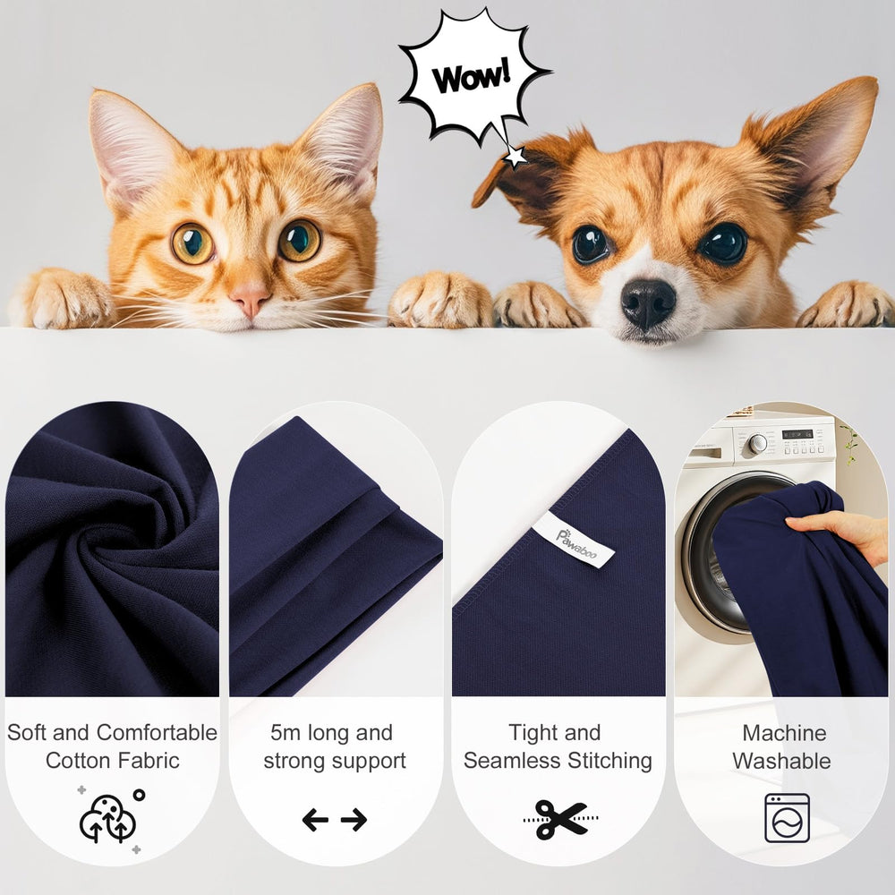 Pawaboo pet sling close-up cotton texture showing breathable fabric touch.