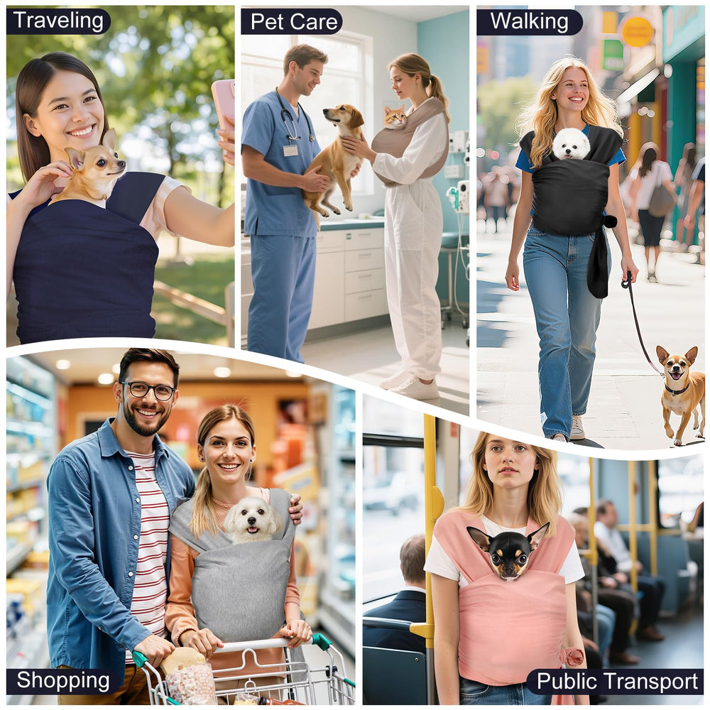 Pawaboo pet sling use cases on walk or hike highlights convenience.