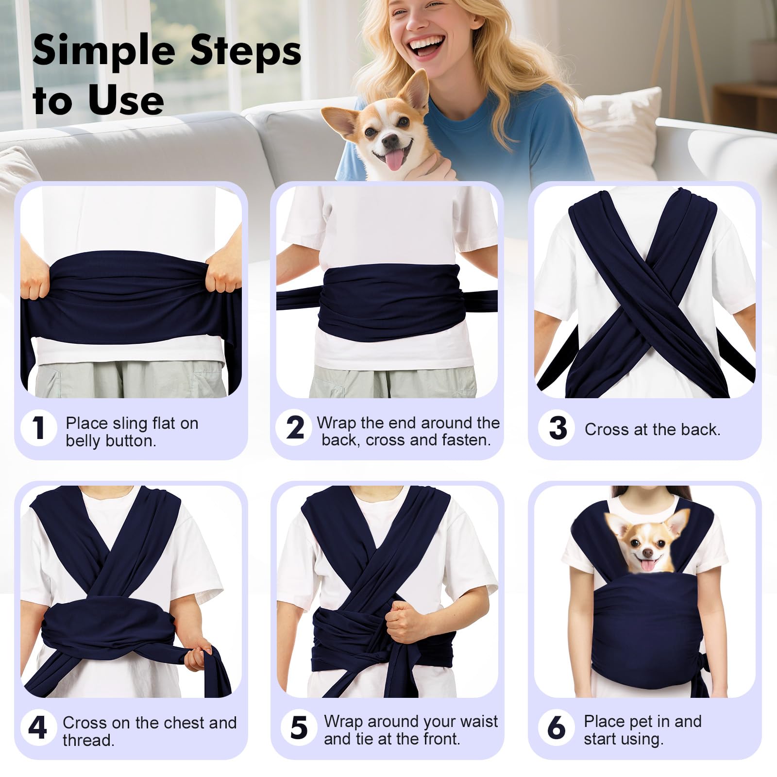 Pawaboo pet sling washable fabric image emphasizing easy cleaning.