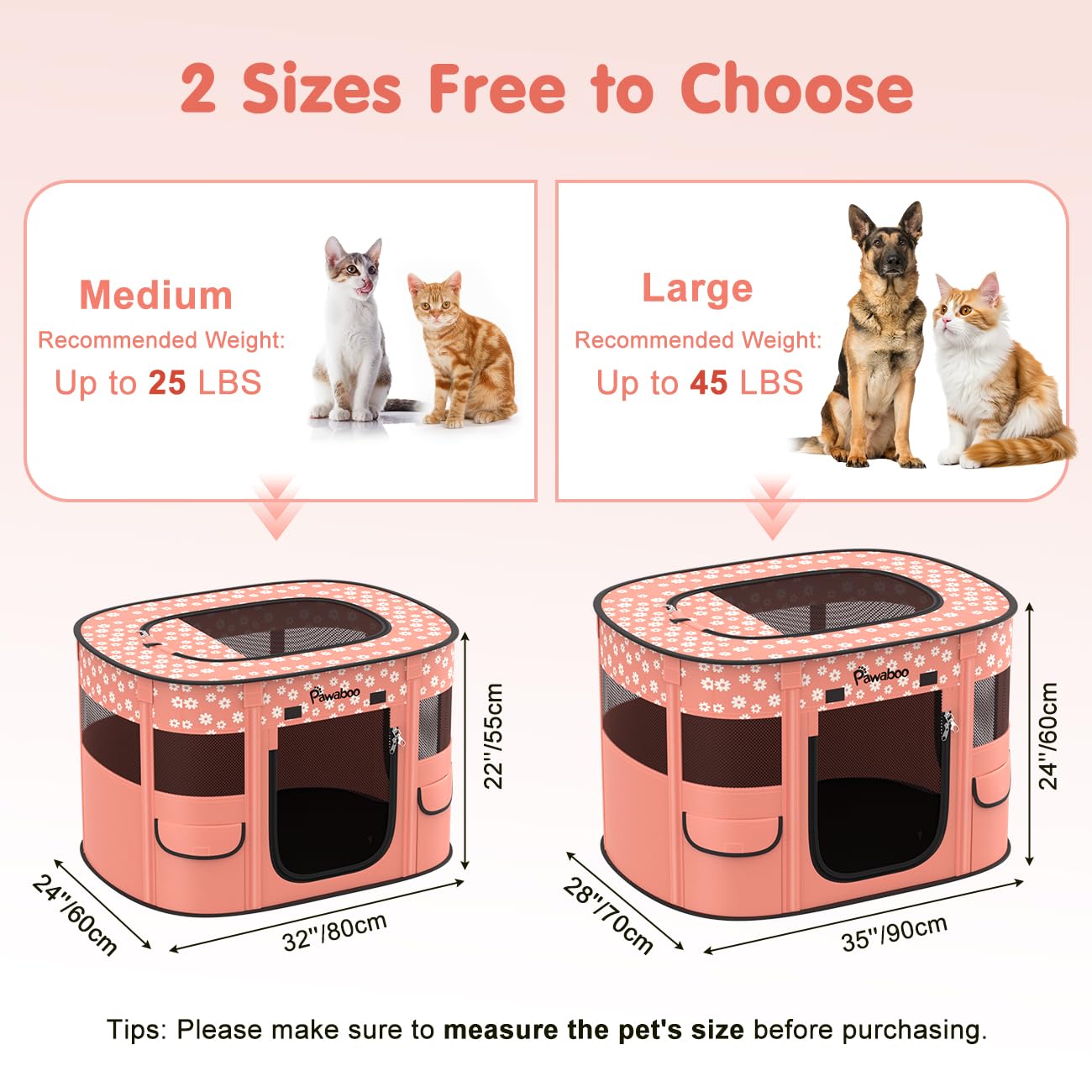 Pawaboo playpen shows 360 degree windows for visibility and calmer pets
