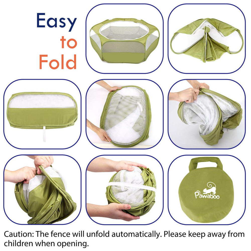 Pawaboo playpen top mesh with dual zipper for easy access and ventilation
