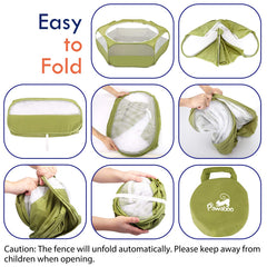 Pawaboo playpen top mesh with dual zipper for easy access and ventilation