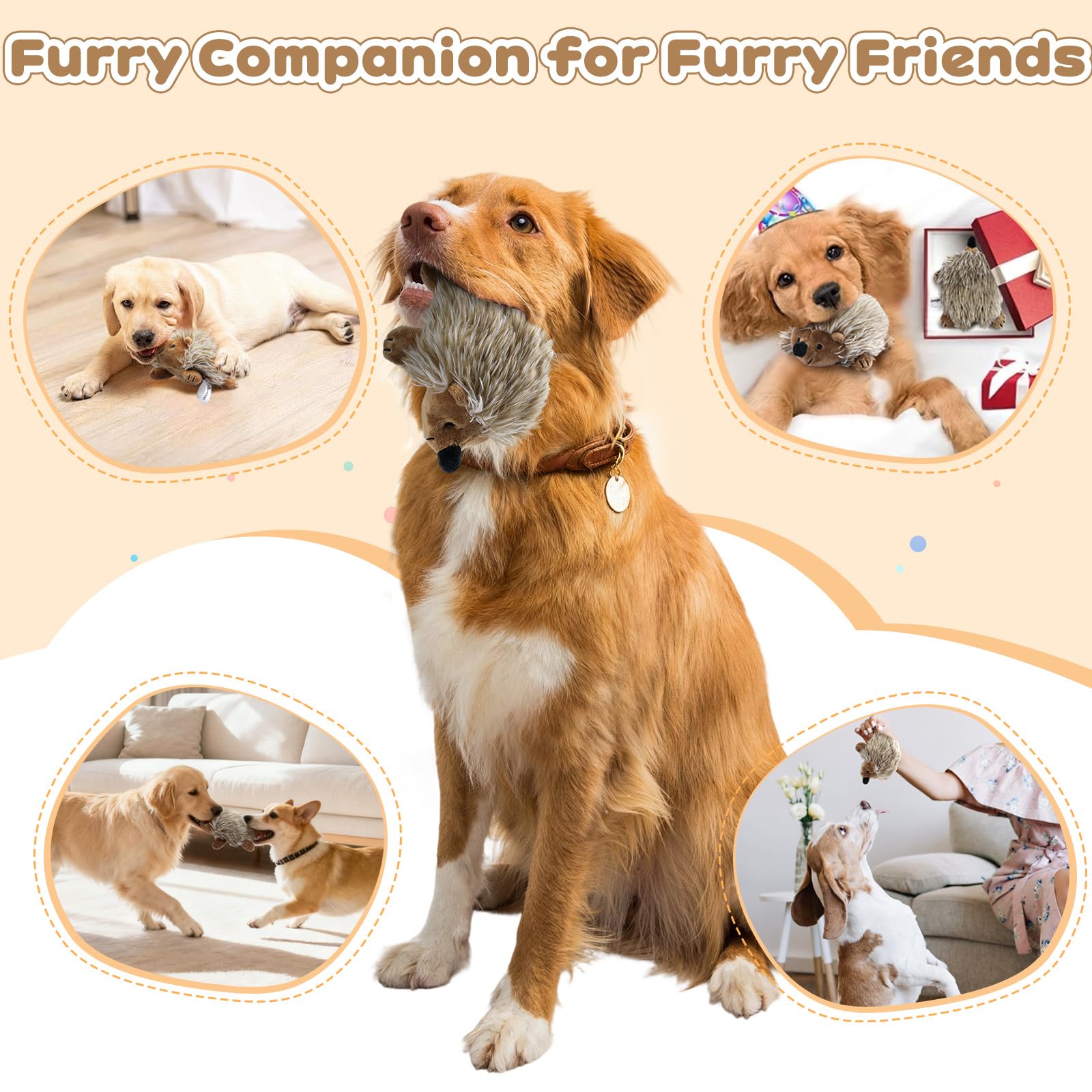 Pawaboo hedgehog durable chew toy, helps burn energy and avoid boredom