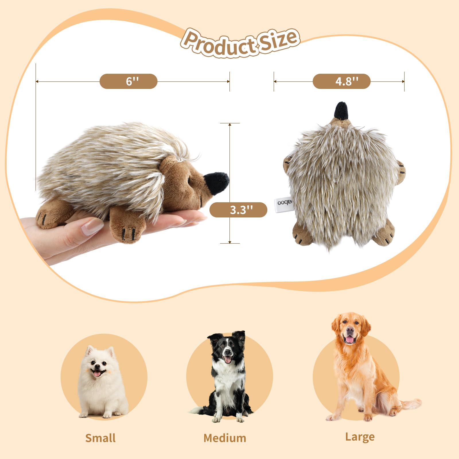 Pawaboo hedgehog toy in hand showing compact size and grip for training