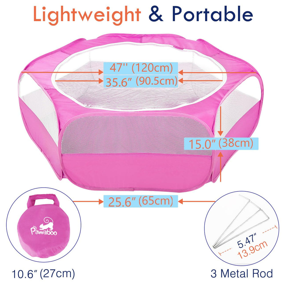 Pawaboo portable outdoor yard fence folded compact for travel.