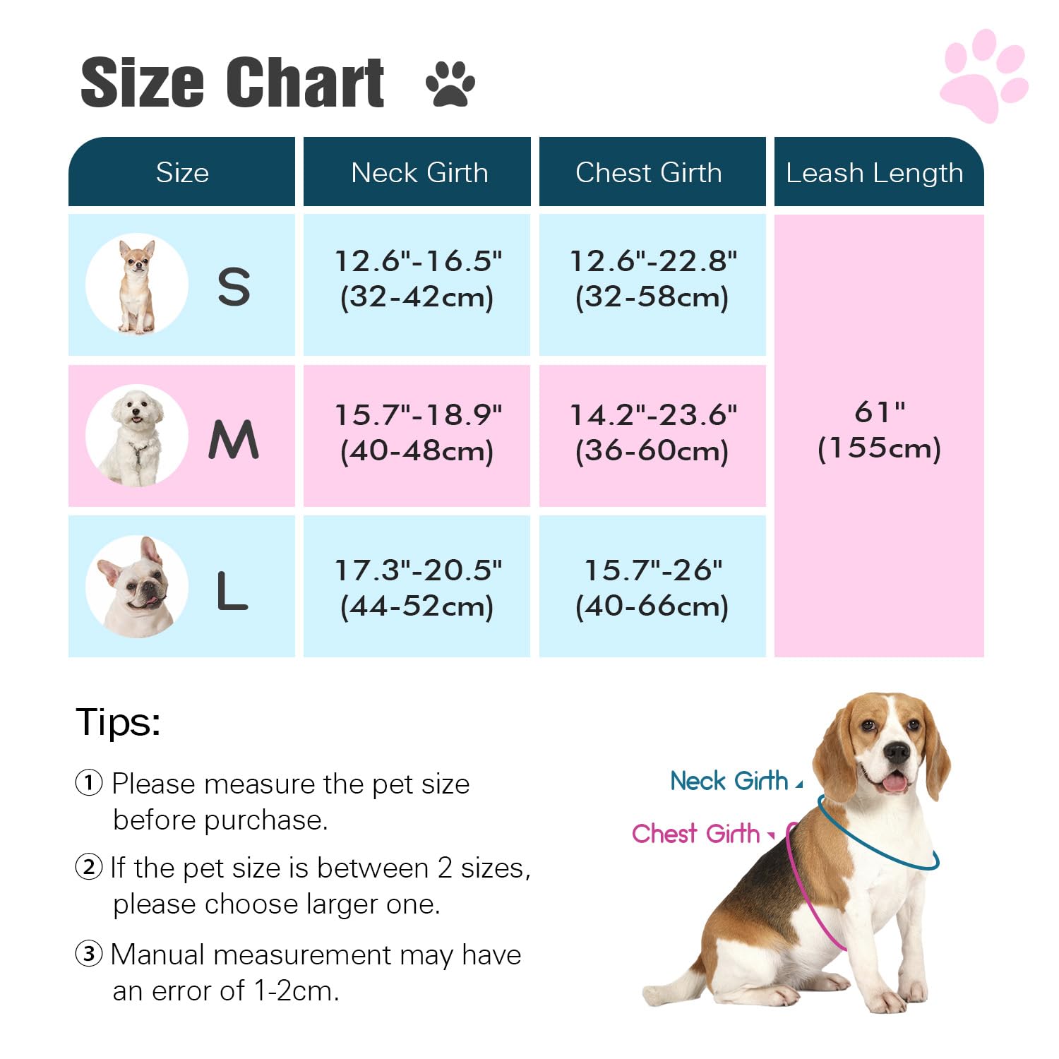 Pawaboo puppy harness and leash with back D ring for easy outings