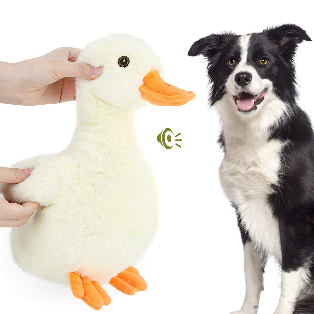 Pawaboo squeak plush duck toy head – interactive head squeaker for fetch.