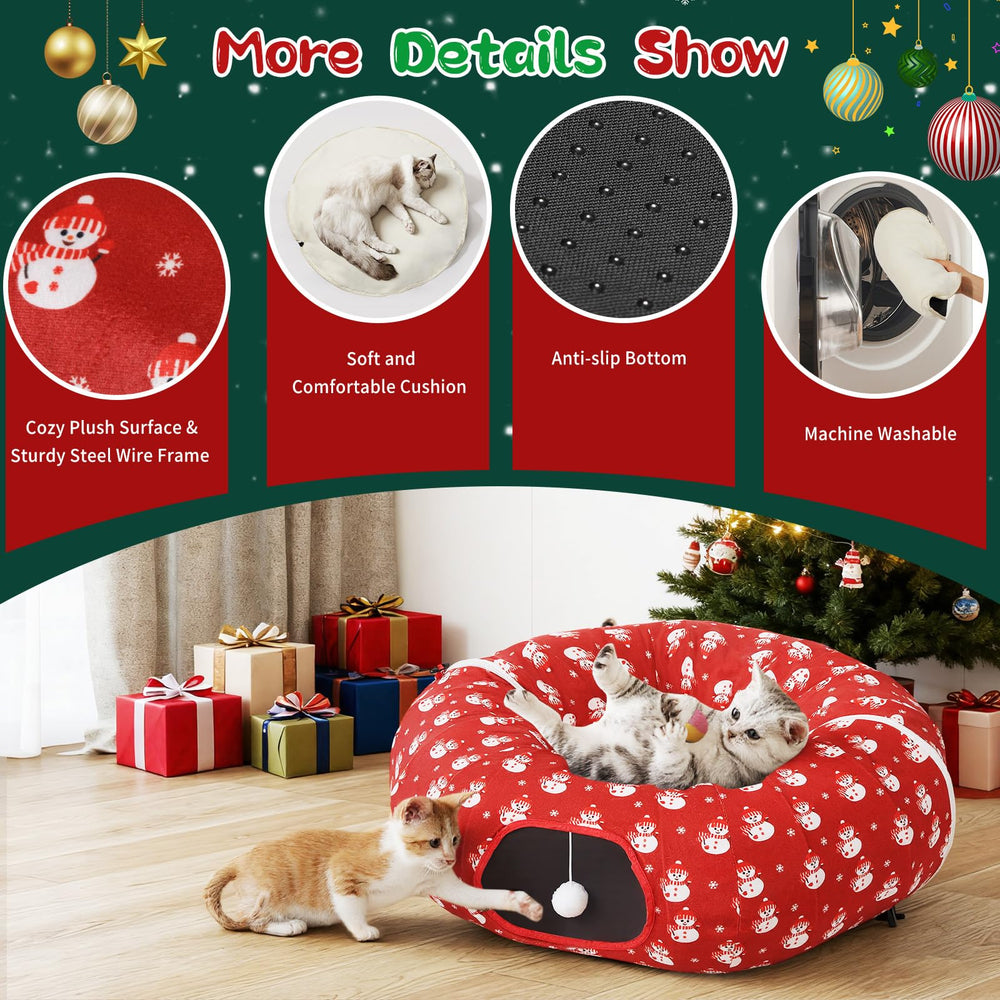 Pawaboo steel frame cat tunnel – sturdy support withstands active cats