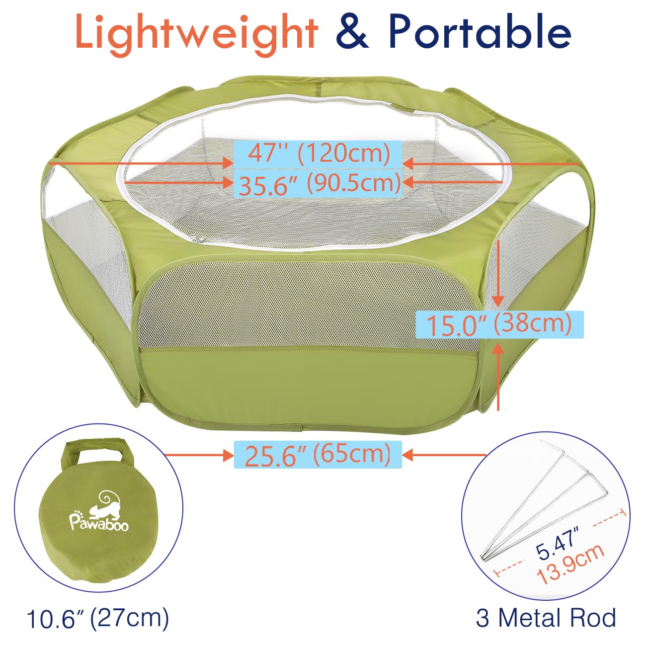 Pawaboo three-rods provide stable frame for outdoor setup