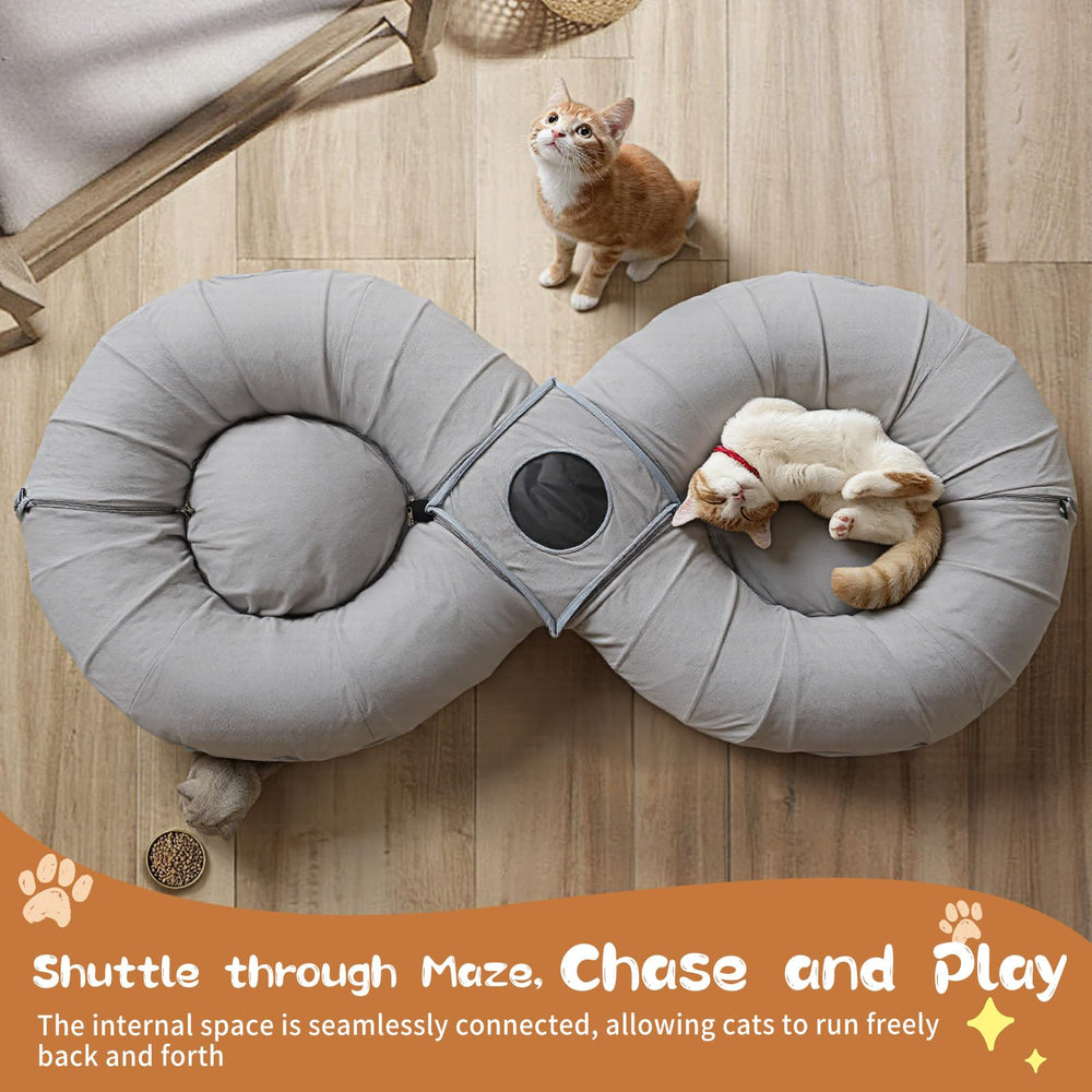 Pawaboo tunnel donut bed inside showcases cozy resting spot after play