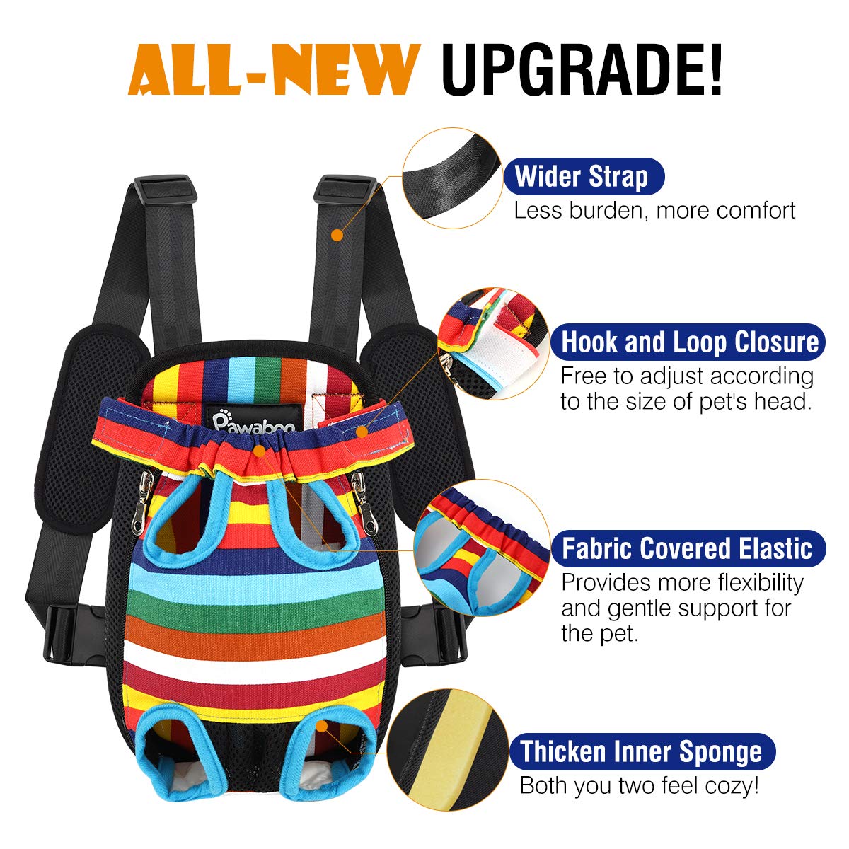 Pawaboo two-ways wearing front and back demonstrates versatile hands-free carrier