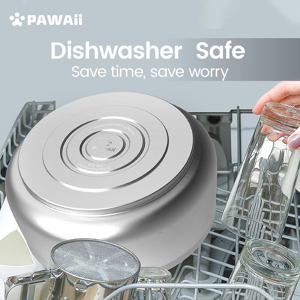 Pawaii 34oz dog bowl fits moderate appetites and daily feeding.
