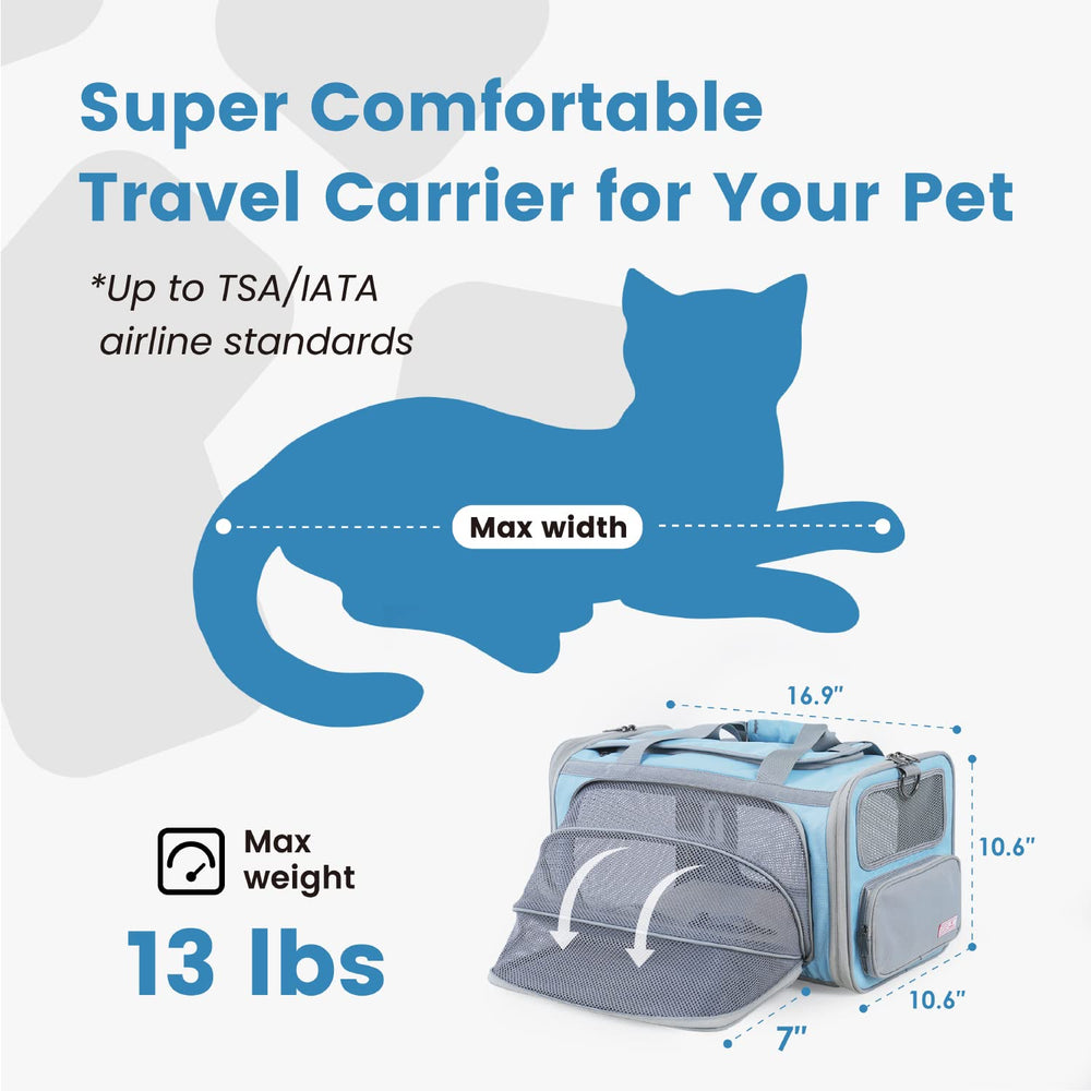 Pawaii airline-approved cat carrier expands on one side to give pets room to lie down
