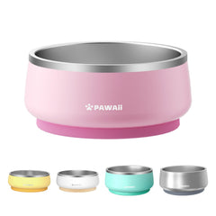 Pawaii dog bowl with double-wall insulation keeps meals temperature stable.