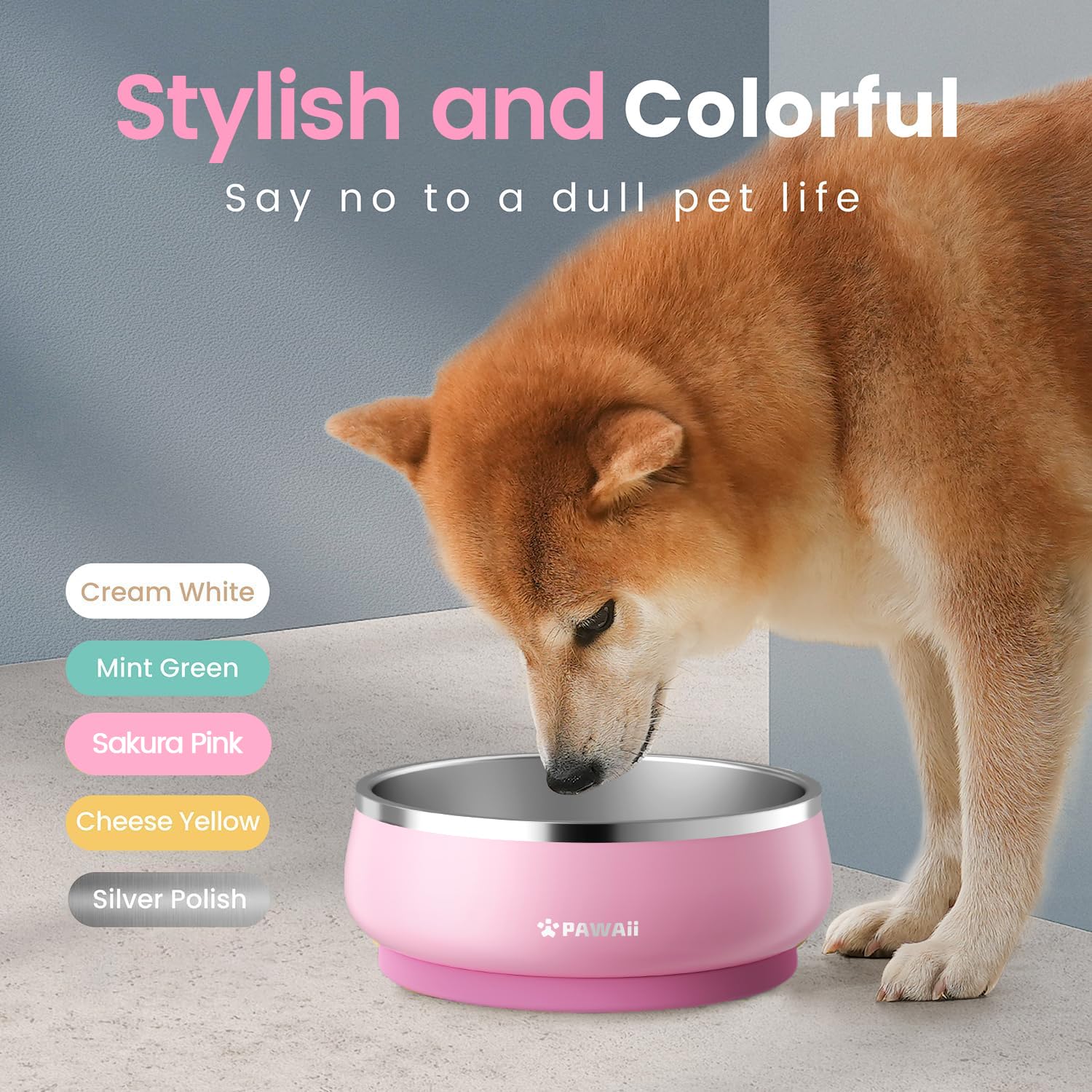 Pawaii dog bowl for indoor and outdoor use.
