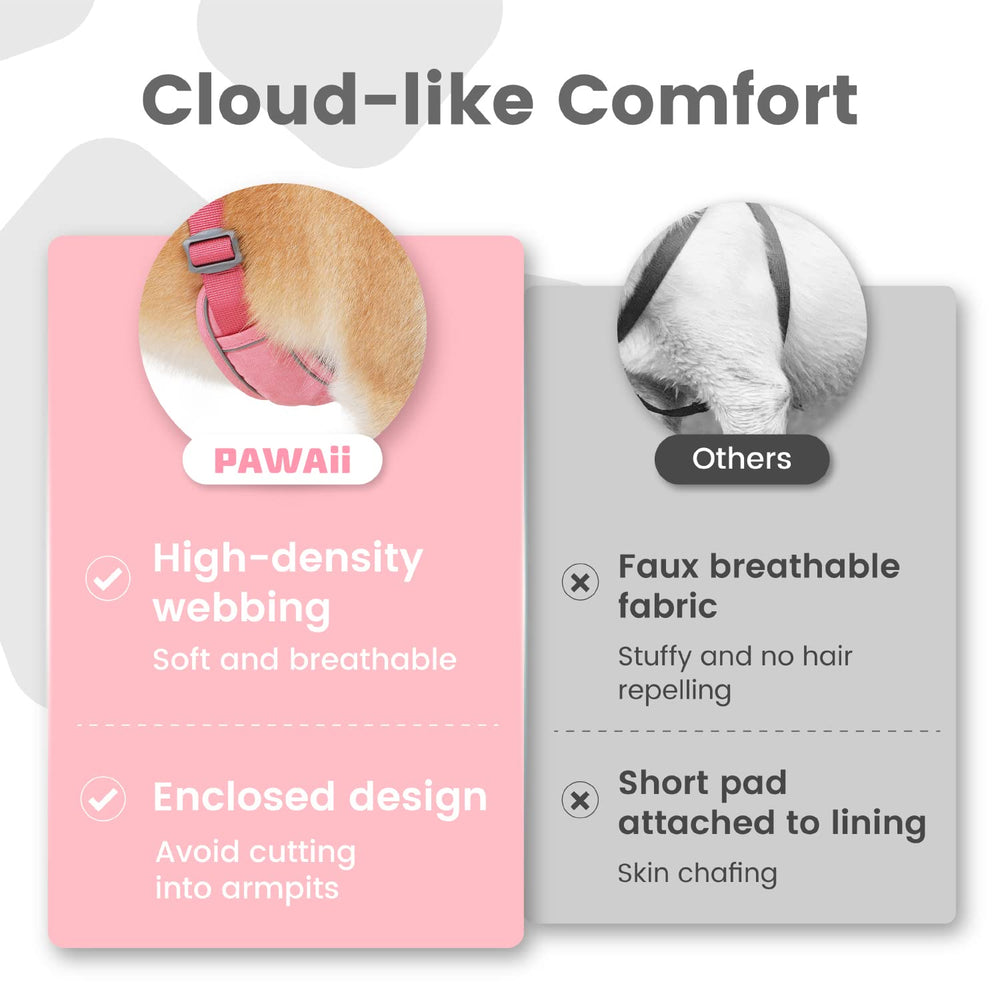 Pawaii dog harness with durable webbing and sturdy buckles.