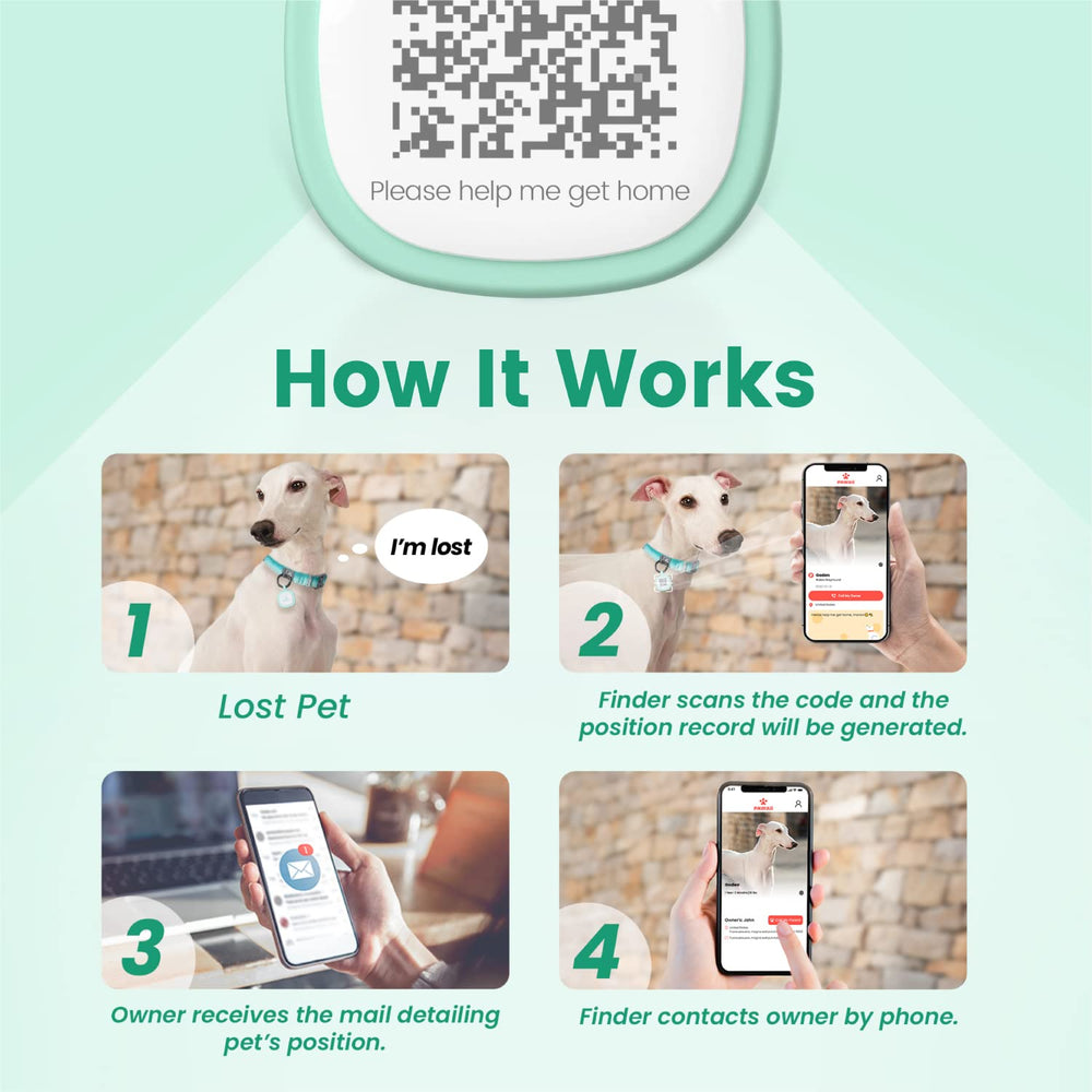 Pawaii QR code close-up on green tag enabling fast contact scan.