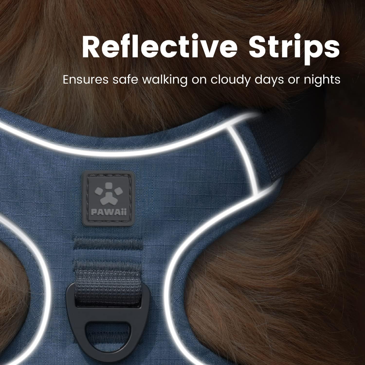 Pawaii harness adjustable straps and soft lining for a secure fit