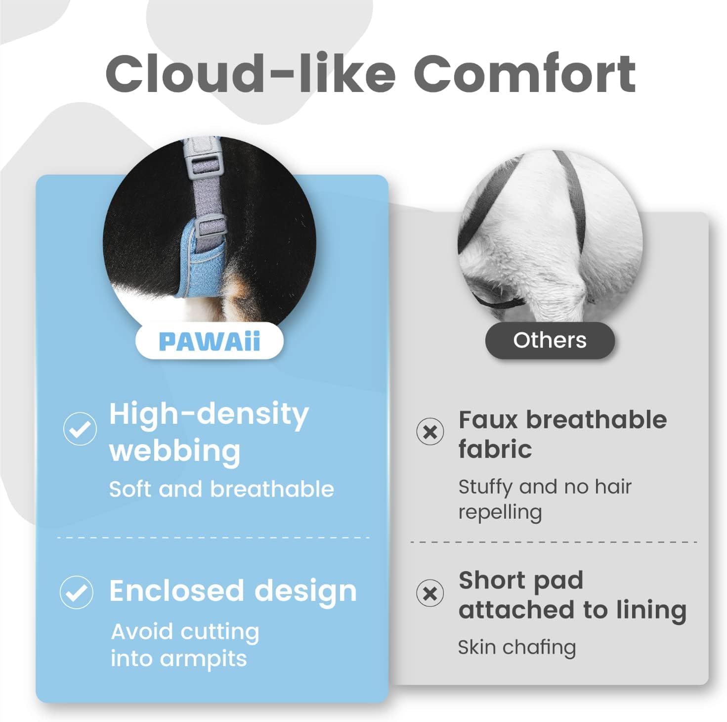 Pawaii dog harness with front traffic handle for better control