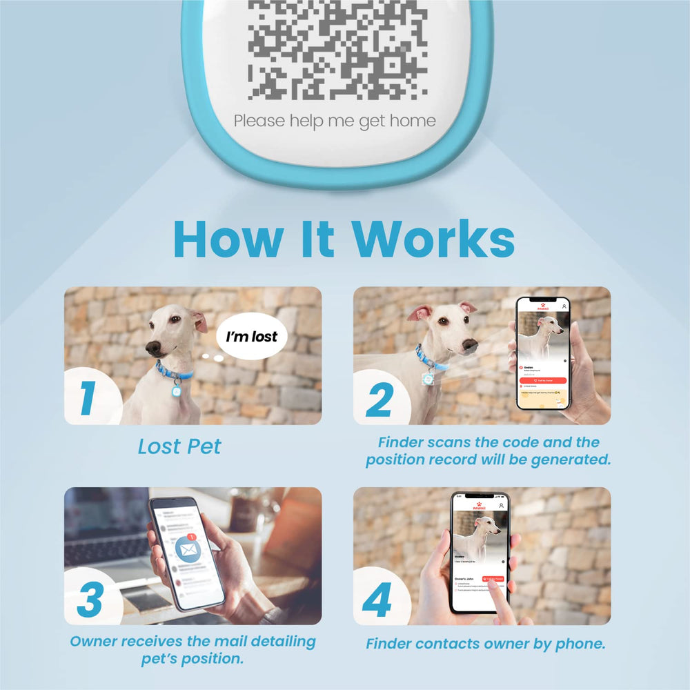Pawaii QR code dog tag digital profile access for quick information lookup by finders