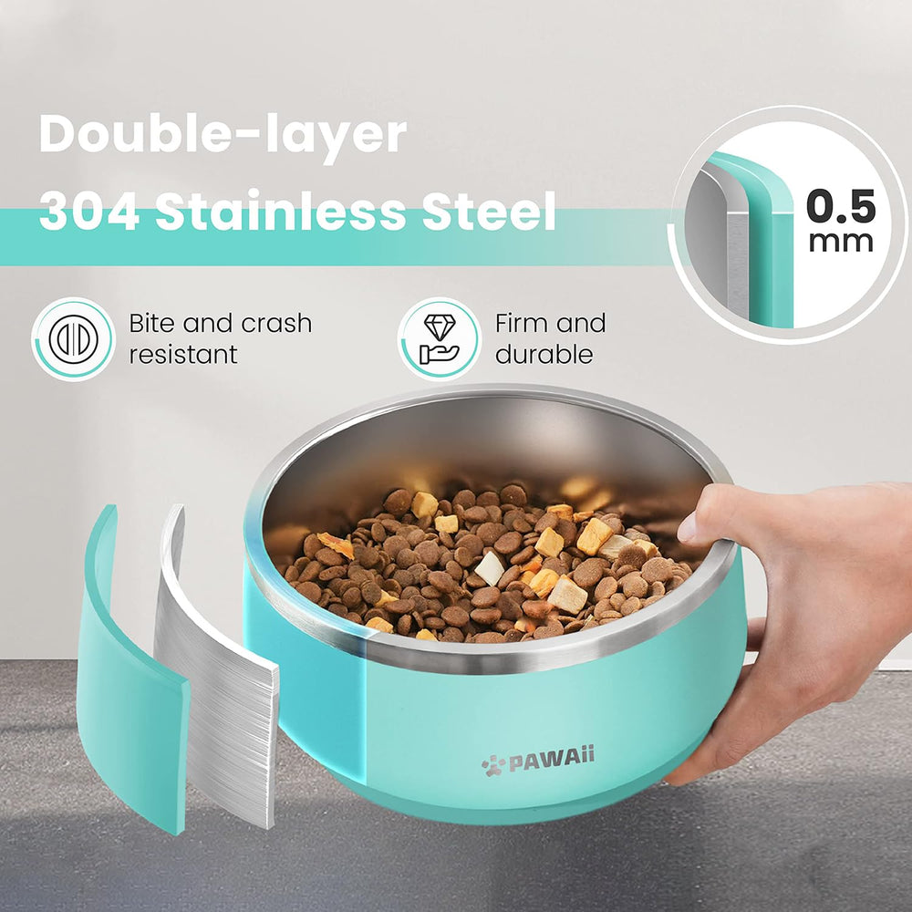 Pawaii stainless steel bowl with double-wall insulation stays cool.