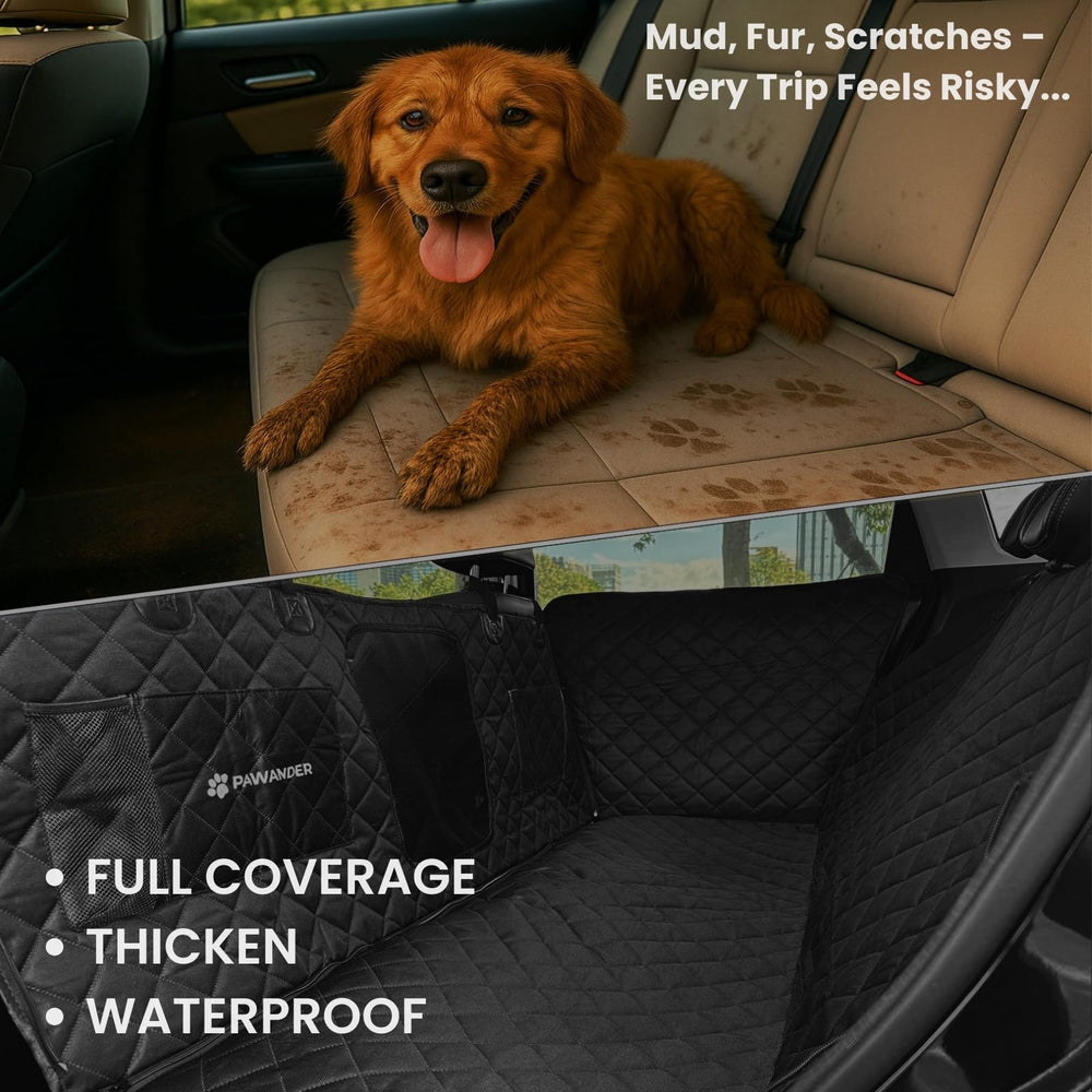 Pawander dog seat cover waterproof layer blocks spills and protects seats